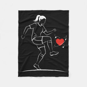 Cobertor De Velo Menina de Futebol Fofo Dia dos Namorados Coração A