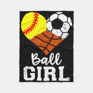 Cobertor De Velo Menina engraçada softll esboço de futebol menina