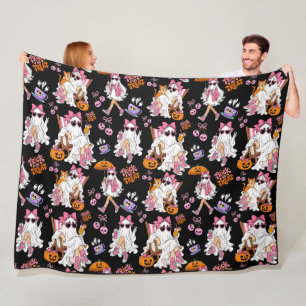 Cobertor De Velo Menina Fantasma Rosa Halloween Fofo Assustador