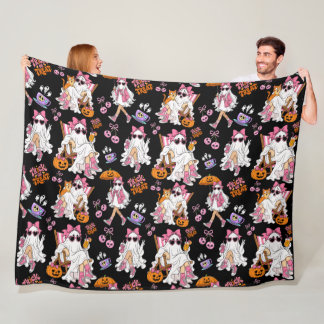 Cobertor De Velo Menina Fantasma Rosa Halloween Fofo Assustador