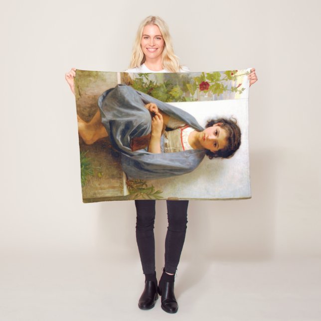 Cobertor De Velo Menina Fazendo Tricô, Bouguereau (In Situ)