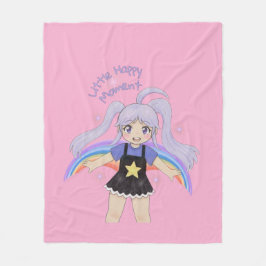 Cobertor De Velo Menina Feliz Ilustração Desenhada à Mão – Pequena