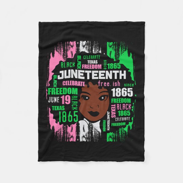 Cobertor De Velo Menina Fofa Aka Juneteenth Tee História Negra Amér (Frente)
