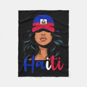 Cobertor De Velo Menina Haitiana Bandeira do Haiti Orgulhosa Mulher