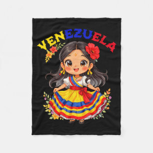 Cobertor De Velo Menina Venezuelana Fofa Vestido Tradicional Arte C