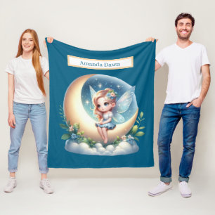 Cobertor De Velo Meninas bonitas amantes da fada adicionam nome