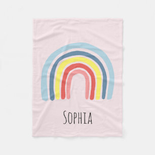 Cobertor De Velo Meninas brancas, cor-de-rosa, Boho Rainbow e crian