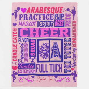 Cobertor De Velo Meninas Cheerhead Purple Typografia