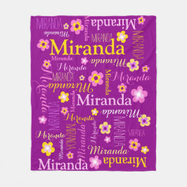 Cobertor De Velo Meninas cor-de-rosa púrpura Amêndoa branca