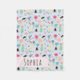 Cobertor De Velo Meninas Cute Bumblebee Bee Summer Patterno