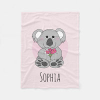 Meninas Cute Koala Bear Flowers e Nomes de Criança