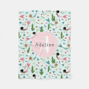 Cobertor De Velo Meninas Cute Whimsical Magical Sereid Ocean Kids