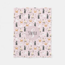 Cobertor De Velo Meninas Geladas Pintinhas De Cartoon De Gato Padrã