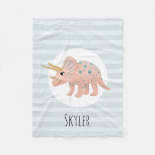 Cobertor De Velo Meninas Geladas Tricerátops Rosa Modernos Cor-de-R