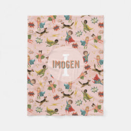 Cobertor De Velo Meninas Legal Crianças de Super Heróis Rosa