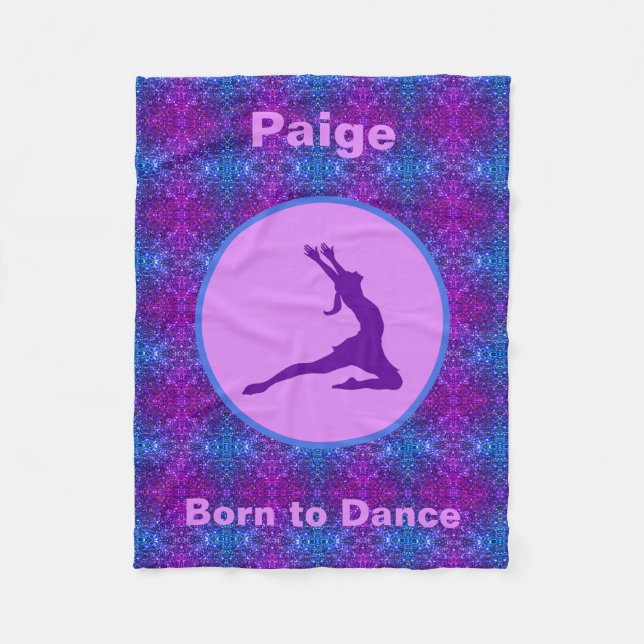 Cobertor De Velo Meninas Nascer para Dança Azul / Folha Roxo (Frente)