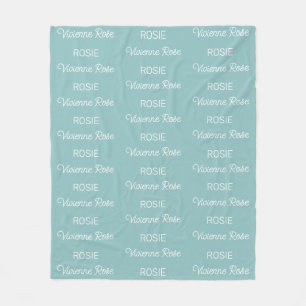 Cobertor De Velo Meninas Nome Personalizado Aqua Script