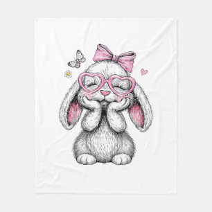 Cobertor De Velo Meninas Páscoa Bunny Fofinho Face Rosa Páscoa Cria