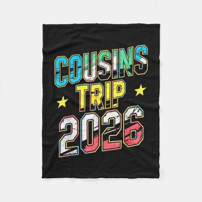 Cobertor De Velo Meninas rapazes viagem de primos 2026 reencontro d (Frente)