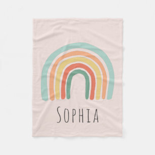 Cobertor De Velo Meninas Rosa Boho Rainbow Kids