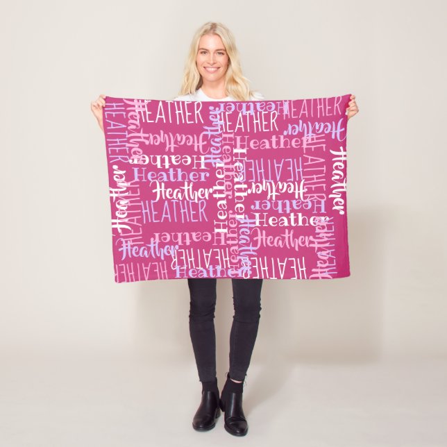 Cobertor De Velo Meninas Rosa Personalizadas Nome Personalizado (In Situ)