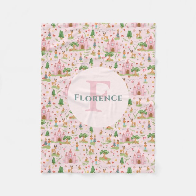 Cobertor De Velo Meninas Rosa Princesa Fairytala Histórias Crianças (Frente)