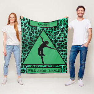 Cobertor De Velo Meninas "Wild About Dance" Leopardo Verde