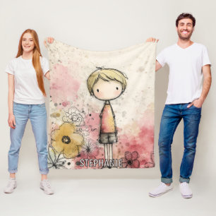 Cobertor De Velo Menino Caprichoso Aquarela com Acentos Florais (1)