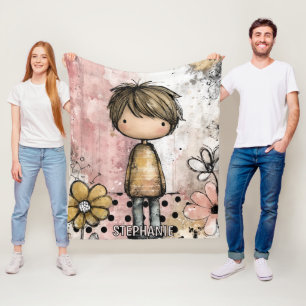 Cobertor De Velo Menino Caprichoso Aquarela com Acentos Florais (4)