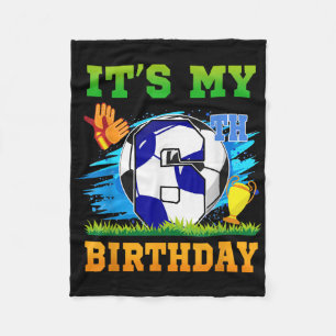 Cobertor De Velo Menino de 6 Anos É Meu 6º Aniversário Tema de Fute