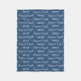 Cobertor De Velo Meninos Azul Script Nome Personalizado