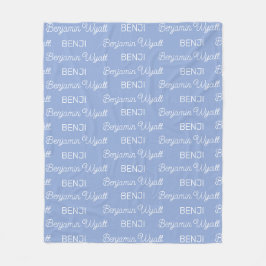 Cobertor De Velo Meninos Azul Script Nome Personalizado