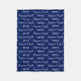 Cobertor De Velo Meninos Azul Script Nome Personalizado