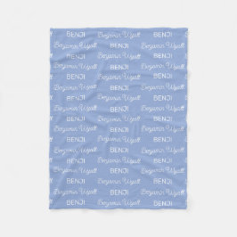 Cobertor De Velo Meninos Azul Script Nome Personalizado