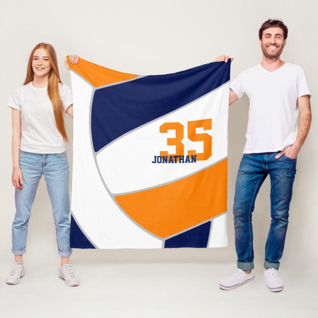 Cobertor De Velo Meninos de laranja azul marinho voleibol gigante (In Situ)