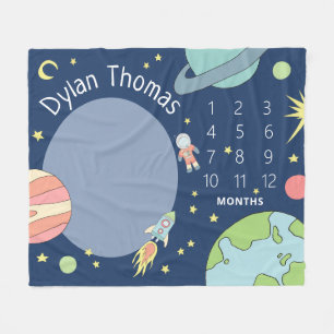 Cobertor De Velo Meninos Espaço Fogueiro Foguete Marco