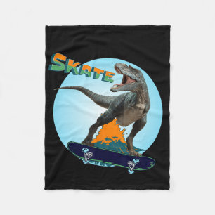 Cobertor De Velo Meninos Legais de Skate T Rex Dinossauro Skateboar
