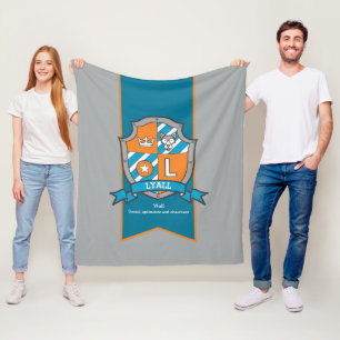 Cobertor De Velo Meninos Lyall ou letra L nome que significa laranj