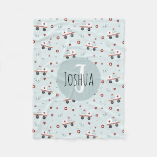 Cobertor De Velo Meninos Meninos Cute Blue Paramedic Ambulance