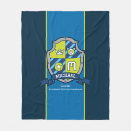 Cobertor De Velo Meninos Michael ou letra M nome que significa azul