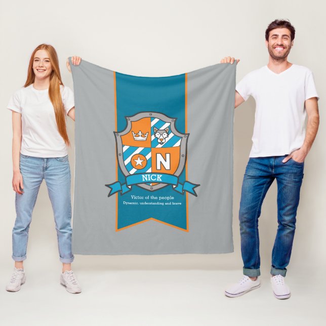 Cobertor De Velo Meninos Nick ou letra N nome que significa laranja (In Situ)