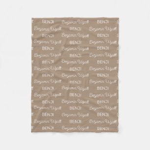 Cobertor De Velo Meninos Nome Script Personalizado Marrom