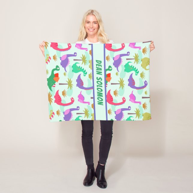 Cobertor De Velo Meninos personalizados dos dinossauros teste (In Situ)