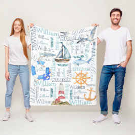 Cobertor De Velo Meninos personalizados: navegação marítima náutica