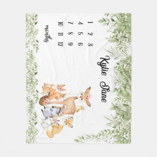 Cobertor De Velo Meninos Selvagens Personalizados Monthly Baby Mile