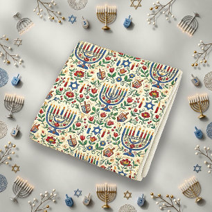 Cobertor De Velo Menorá de Hanukkah do Povo de Creme Festivo