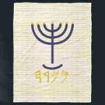 Cobertor De Velo Menorah<br><div class="desc">Menorah com a inscrição Paleo Hebraico. O pano de fundo lê (no Paleo hebrew 'YHUH Shalom Alaykim / YHUH's Peace está sobre você). Personalize adicionando seu próprio nome. Para fazer deste seu próprio design 'Clique para personalizar mais' ... ou 'Transferir este design' para impressão o mesmo design em um produto...</div>