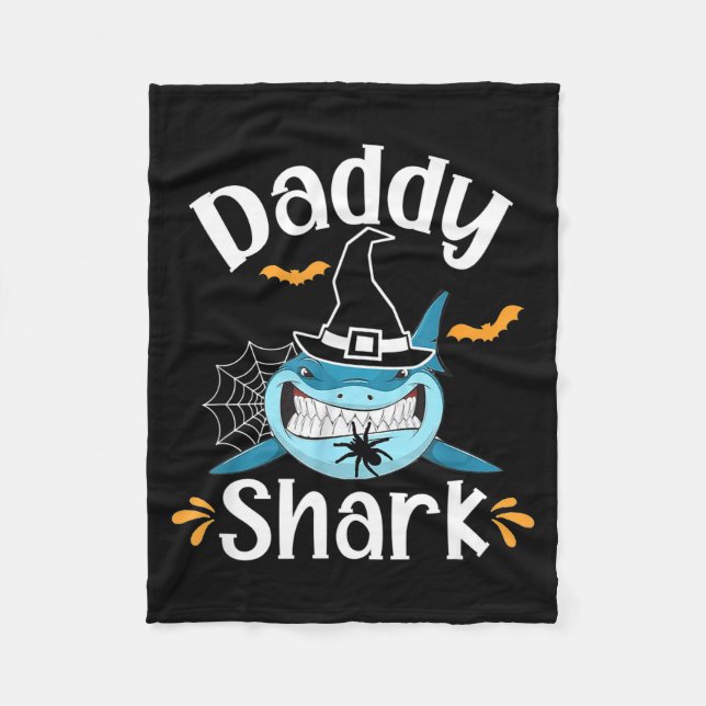 Cobertor De Velo Mens Daddy Shark Funny Halloween Daddy Announcemen (Frente)