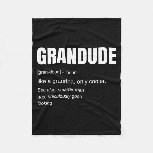 Cobertor De Velo Mens Funny Grandude Cool Grandpa Novelty  (Frente)