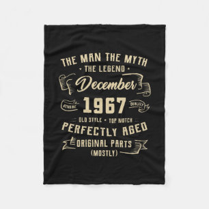 Cobertor De Velo Mens Man Myth Legend dezembro de 1967 55º Aniversá